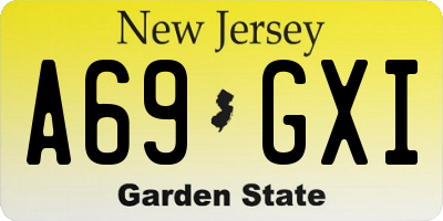 NJ license plate A69GXI