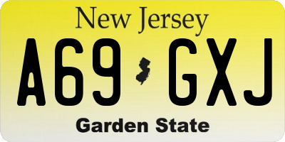NJ license plate A69GXJ