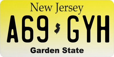 NJ license plate A69GYH
