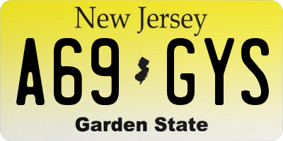 NJ license plate A69GYS