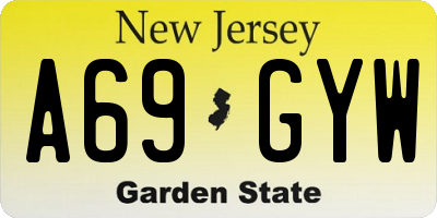 NJ license plate A69GYW