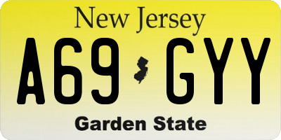 NJ license plate A69GYY