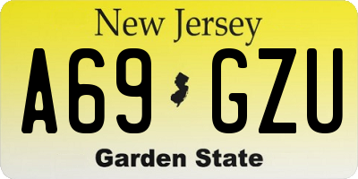 NJ license plate A69GZU