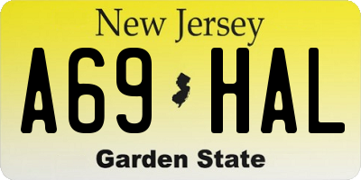 NJ license plate A69HAL