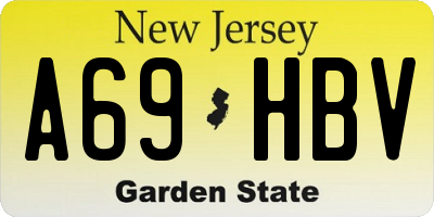 NJ license plate A69HBV