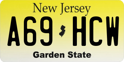 NJ license plate A69HCW