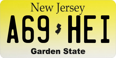 NJ license plate A69HEI