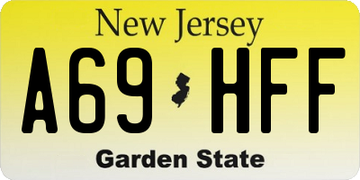 NJ license plate A69HFF