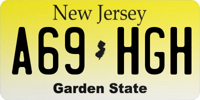 NJ license plate A69HGH