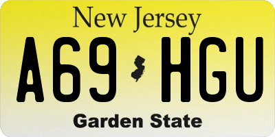 NJ license plate A69HGU
