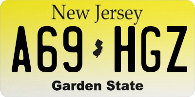 NJ license plate A69HGZ
