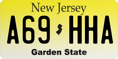 NJ license plate A69HHA