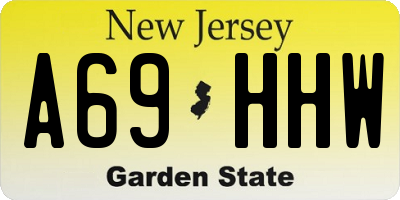 NJ license plate A69HHW