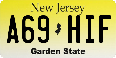 NJ license plate A69HIF