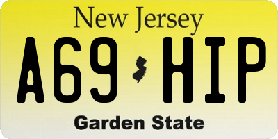 NJ license plate A69HIP
