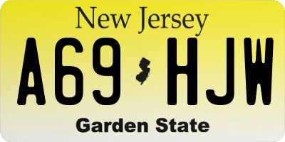 NJ license plate A69HJW