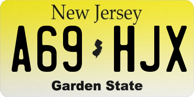 NJ license plate A69HJX