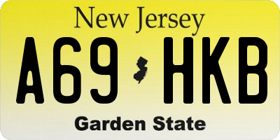 NJ license plate A69HKB