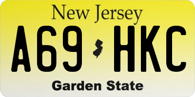 NJ license plate A69HKC