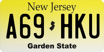 NJ license plate A69HKU