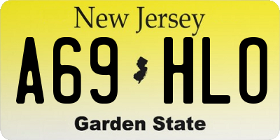NJ license plate A69HLO