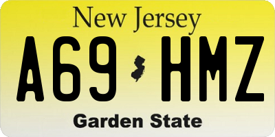 NJ license plate A69HMZ