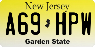 NJ license plate A69HPW