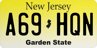 NJ license plate A69HQN