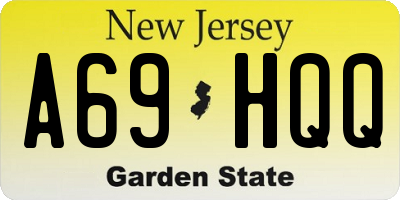 NJ license plate A69HQQ