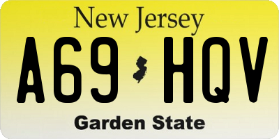 NJ license plate A69HQV