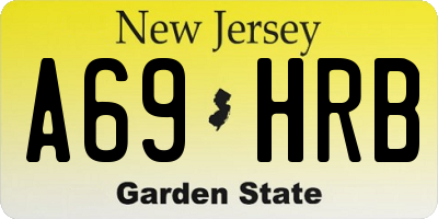 NJ license plate A69HRB