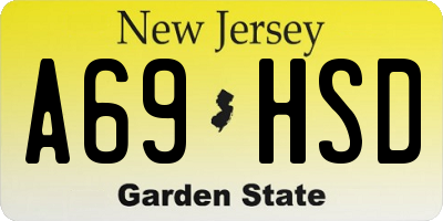 NJ license plate A69HSD