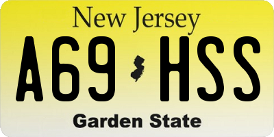 NJ license plate A69HSS