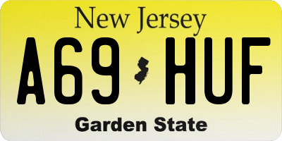 NJ license plate A69HUF