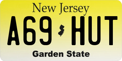 NJ license plate A69HUT