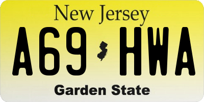 NJ license plate A69HWA