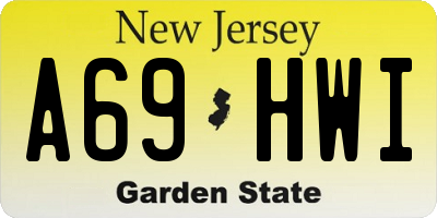NJ license plate A69HWI