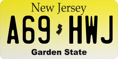 NJ license plate A69HWJ