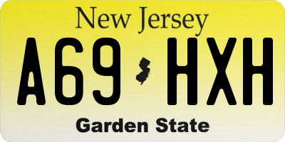 NJ license plate A69HXH