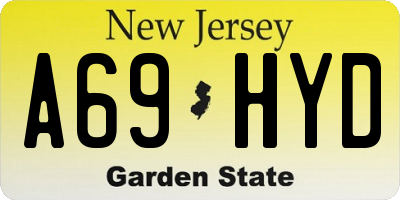 NJ license plate A69HYD