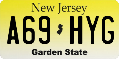 NJ license plate A69HYG