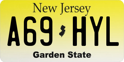 NJ license plate A69HYL