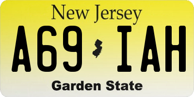 NJ license plate A69IAH
