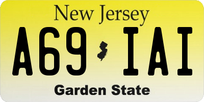 NJ license plate A69IAI