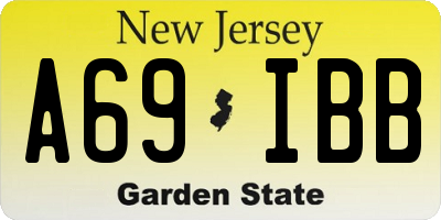 NJ license plate A69IBB