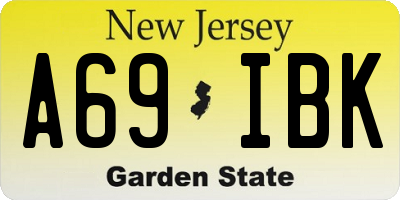 NJ license plate A69IBK