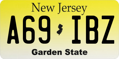 NJ license plate A69IBZ