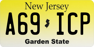 NJ license plate A69ICP