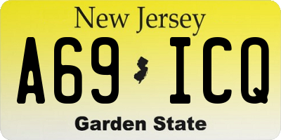 NJ license plate A69ICQ