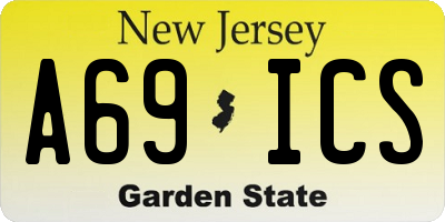 NJ license plate A69ICS